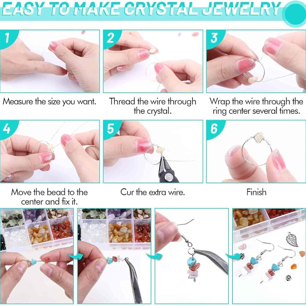 Jewelry Making Kits for Adults Women with 28 Colors Crystal Beads, 1660Pcs Cryst - Picture 5 of 13